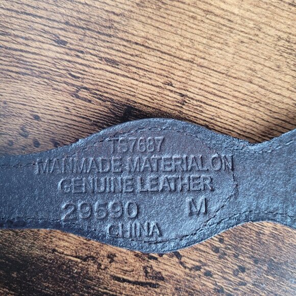 Brown 100% Genuine Leather Rhinestone Cowgirl Rodeo/Western Belt Size Medium Euc - Picture 2 of 6